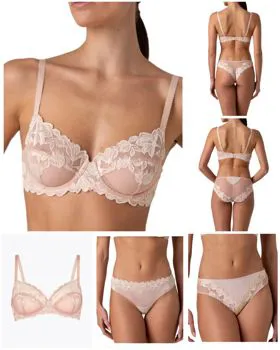 Reggiseno pizzo rosa avorio