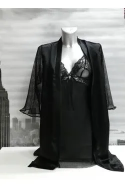 Amadine kimono in raso nero